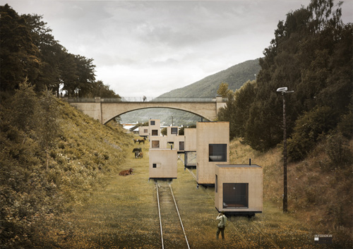 Rolling buildings on rails
