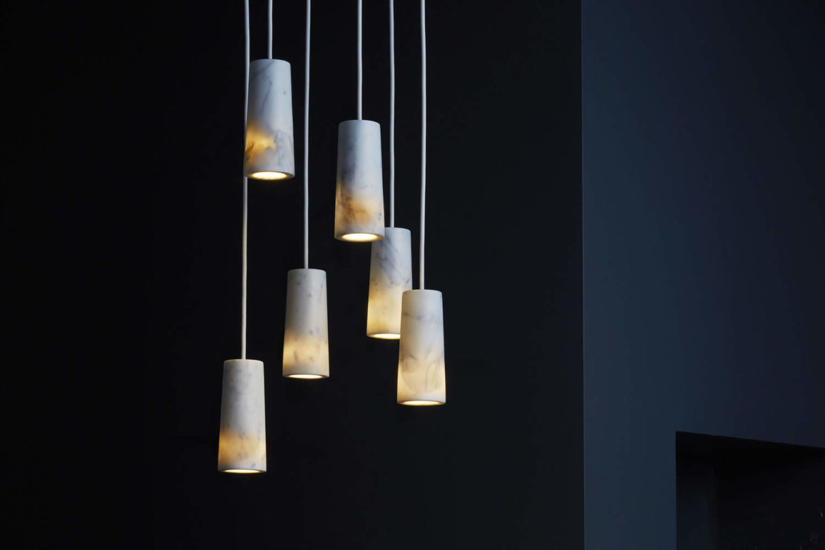Core – Carrara Marble Six Pendant Cluster