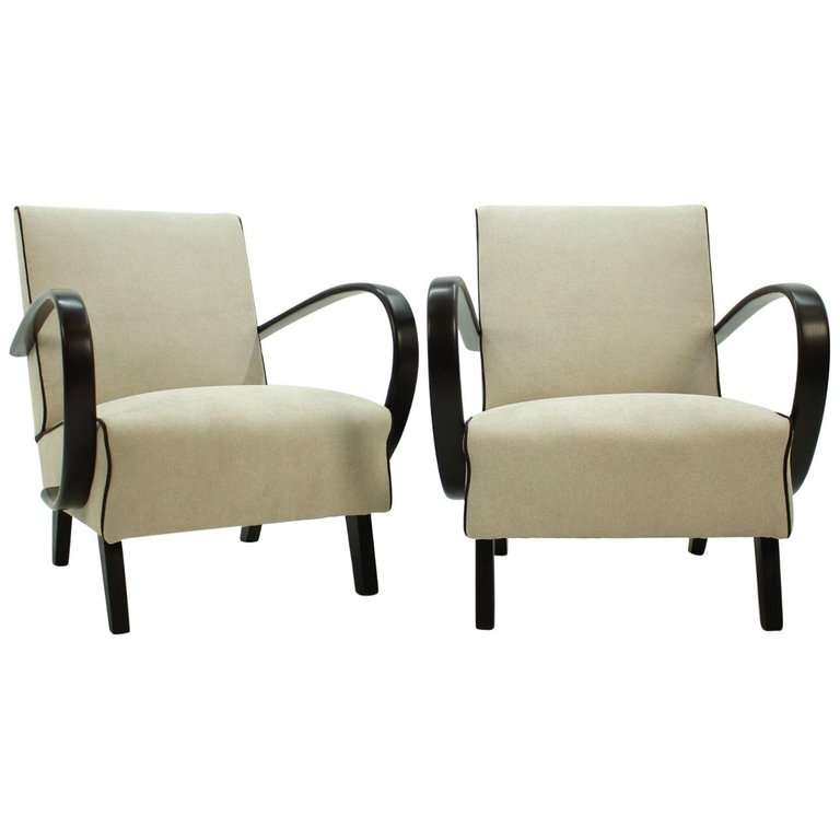 Set of Two Armchairs by Jindřich Halabala, 1950s
