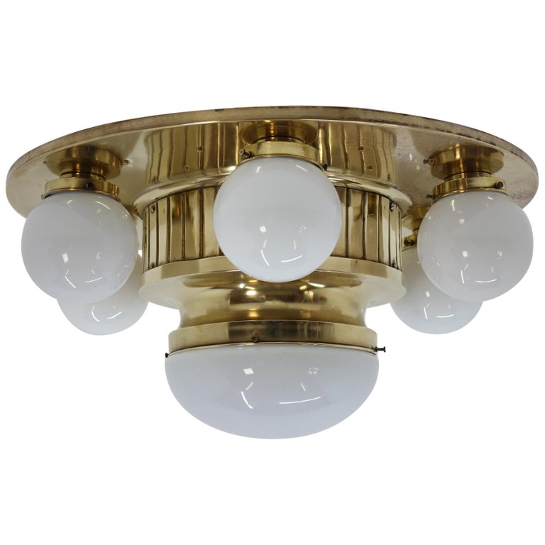 Big Art Deco Art Nouveau Ceiling Lamp Chandelier 1930s
