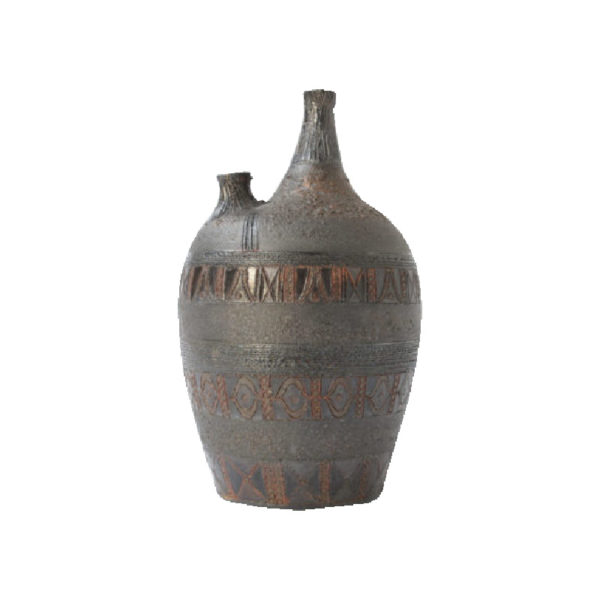 Large Brutalist Double-Spout Amphora Vase