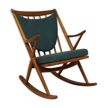 Vintage teak rocking chair, Frank Reenskaug for Bramin, 1950