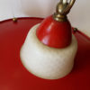 French Metal & Glass Pendant Lamp, 1950s
