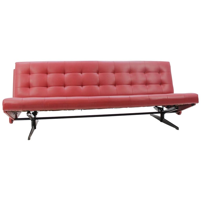 Midcentury Folding Design Sofa, Studio Couch