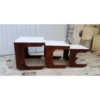 Set of 3 vintage nesting tables in Rosewood and Carrara marble - Circa 1950-1960