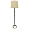 Iron And Leather Floor Lamp, circa 1950