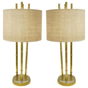 Pair of Faux Bamboo Table Lamps