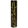 Cylindrical vase in black engraved glass, circa 1970