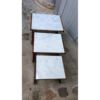 Set of 3 vintage nesting tables in Rosewood and Carrara marble - Circa 1950-1960