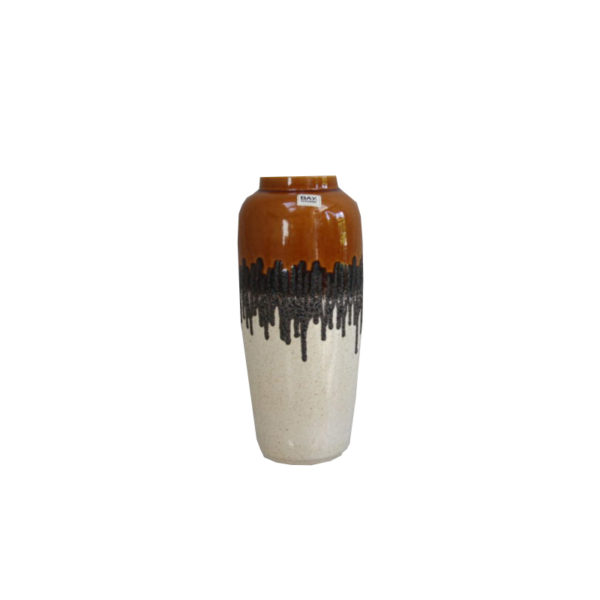 Ceramic vase from Bay Keramik - brown & white colors - Germany - 1970's
