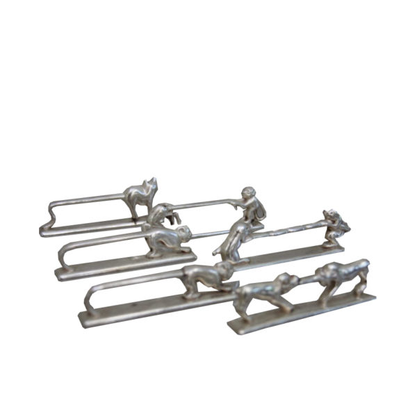 6 Vintage Cutlery Holders In Silver - Different Animals - François Frionnet (stamped) France '30