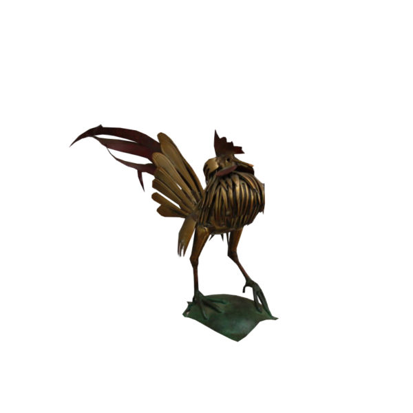 Hand crafted rooster, made of flatware (forks and spoons) - France 1960's