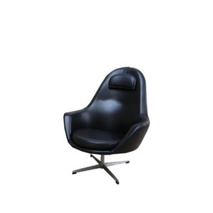 Swivel Lounge Chair in Black Leatherette - Pastoe - produced in the Netherlands - 1960's