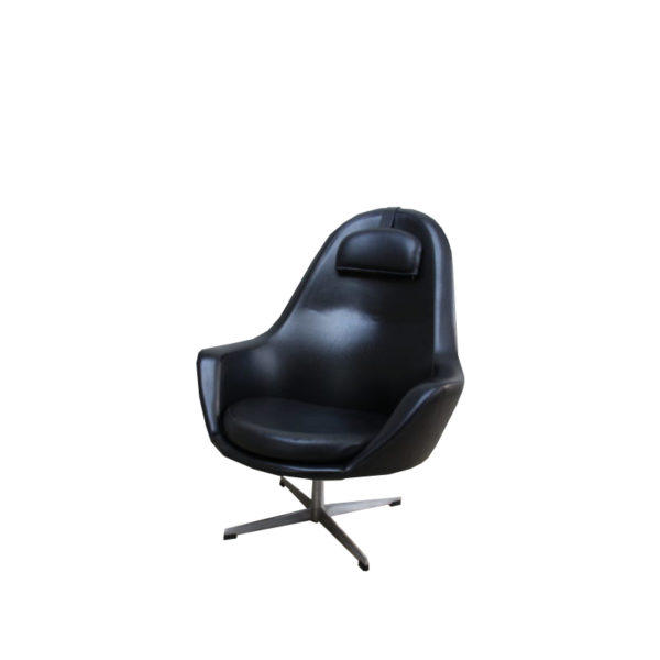 Swivel Lounge Chair in Black Leatherette - Pastoe - produced in the Netherlands - 1960's Swivel Lounge Chair in Black Leatherette - Pastoe - produced in the Netherlands - 1960's