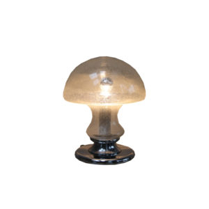 XL Mushroom Table Lamp in Glass and Chrome Plated Steel - Produced by Doria Leuchten - Germany - 1970's