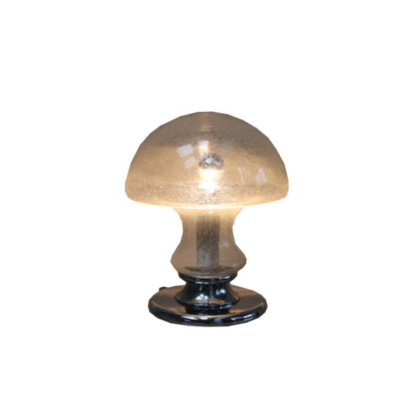 XL Mushroom Table Lamp in Glass and Chrome Plated Steel - Produced by Doria Leuchten - Germany - 1970's