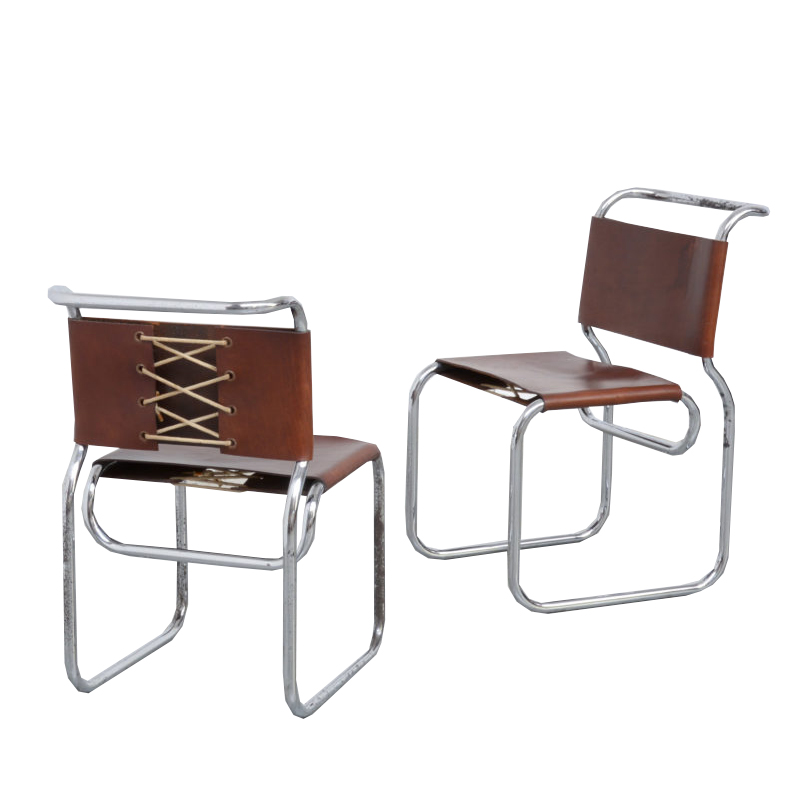 Pair of Bauhaus inspired Tubular Chairs