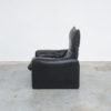 Black Leather Maralunga Easy Chair