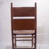 Set of Six Walnut and Cognac Leather Chairs
