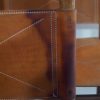 Set of Six Walnut and Cognac Leather Chairs