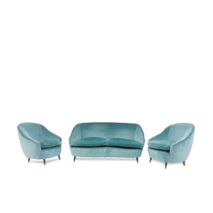 Set of pair of armchairs and sofa design attributed to Gio Ponti