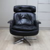 Swivel lounge chair in black leather, designed by Eugen Schmidt, produced by Soloform- Germany- 1960's Swivel lounge chair in black leather, designed by Eugen Schmidt, produced by Soloform- Germany- 1960's