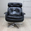 Swivel lounge chair in black leather, designed by Eugen Schmidt, produced by Soloform- Germany- 1960's Swivel lounge chair in black leather, designed by Eugen Schmidt, produced by Soloform- Germany- 1960's