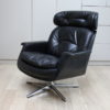 Swivel lounge chair in black leather, designed by Eugen Schmidt, produced by Soloform- Germany- 1960's Swivel lounge chair in black leather, designed by Eugen Schmidt, produced by Soloform- Germany- 1960's