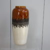 Ceramic vase from Bay Keramik - brown & white colors - Germany - 1970's