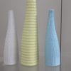 Set of 3 vases of the 'Reptile' serie White, light blue and yellow , designed and signed by Stig Lindberg - Produced by Gustavsberg - Sweden- 1953