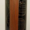 Cylindrical vase in black engraved glass, circa 1950