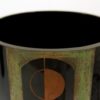 Cylindrical vase in black engraved glass, circa 1950
