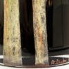 Cylindrical vase in black engraved glass, circa 1950