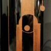 Cylindrical vase in black engraved glass, circa 1950