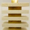 Pair of Italian travertine and brass table lamps