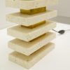 Pair of Italian travertine and brass table lamps