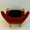 Red midcentury Wingback armchair from 1950`s, Scandinavia