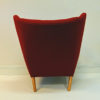 Red midcentury Wingback armchair from 1950`s, Scandinavia
