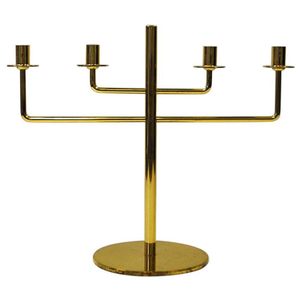 Hans Agne Jakobsson Four armed vintage Brass Candelabrum 1960`s - Sweden Hans Agne Jakobsson Four armed vintage Brass Candelabrum 1960`s - Sweden