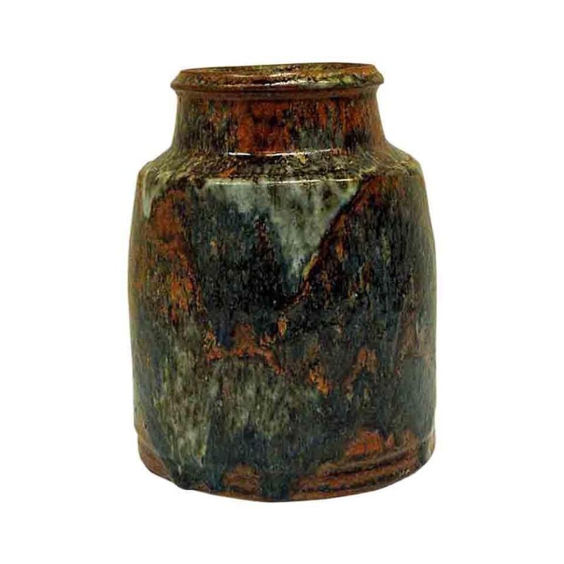 Rustic and vintage glazed ceramic vase, Erik Pløen- Norway 1960/70`s