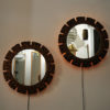 Pair of vintage Art Deco Wall mirrors with lightning 1930`s, Scandinavia