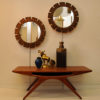 Pair of vintage Art Deco Wall mirrors with lightning 1930`s, Scandinavia