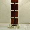 Vintage Swedish Wood & Glass Table Lamps, Set of 2