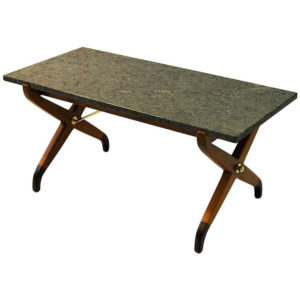 Swedish Vintage beech and stone Coffeetable by David Rosen for NK 1940s