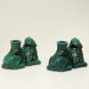 Green Vintage ceramic candlelight lions St. Eriks, Uppsala 1920s - Sweden