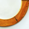 Round Pine Wall mirror 100 cmD by Glasmäster Markaryd 1950`s Sweden