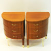 Midcentury pair of roundshaped Mahogany small tables, Scandinavia 1950`s