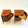 Midcentury pair of roundshaped Mahogany small tables, Scandinavia 1950`s