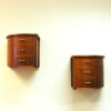 Midcentury pair of roundshaped Mahogany small tables, Scandinavia 1950`s
