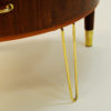 Midcentury pair of roundshaped Mahogany small tables, Scandinavia 1950`s